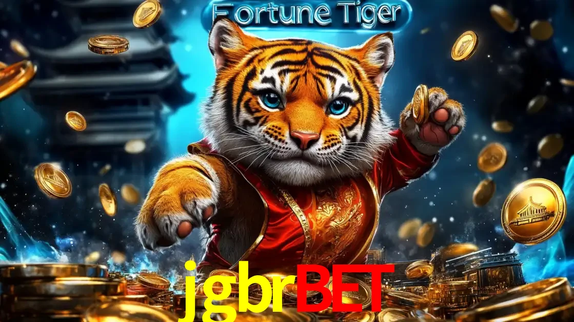 Imagem promocional do jogo de slot Fortune Tiger, com um tigre majestoso em traje tradicional cercado por uma fortuna em moedas de ouro, disponível agora no cassino jgbrbet.